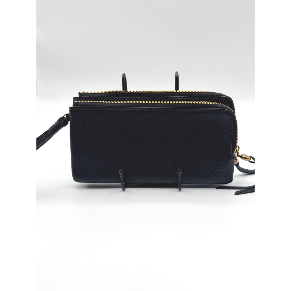 Hobo Dayton Argentina Double Zip Wallet Black Pebble Leather Wristlet Organizer - Picture 5 of 9